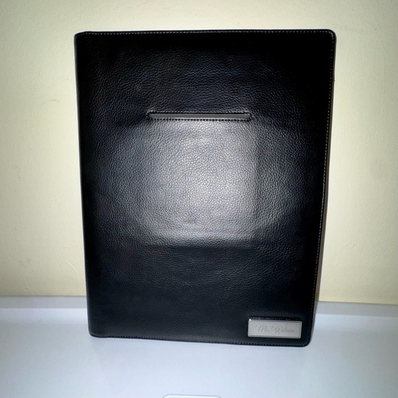 Leather Shop Other - Personalized "Ms. Wilson" Black Leather Document Portfolio